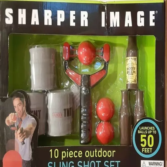 Sharper Image 10 Piece Outdoor Slingshot Game NIB