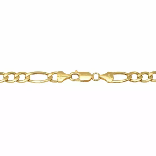 BRAND NEW 10k Yellow 4.5mm-7.5mm Gold Figaro Link Chain Necklace Bracelet Hollow