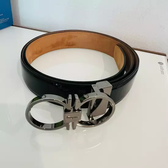 Authentic Salvatore Ferragamo Men's Patent Leather Belt