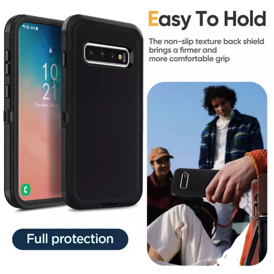 For Samsung Galaxy S10/S10+/S10e Heavy Duty Shockproof Case Cover + Belt Clip