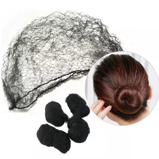 100PCS Invisible Black Hair Nets Elastic Edge Mesh Hairnet Stretch Hairnet Cover