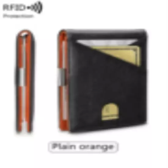 Minimalist men's wallet RFID anti-theft brush double fold cross front pocket