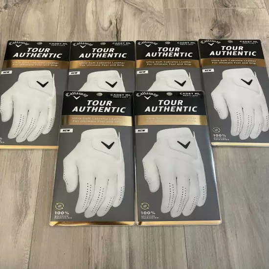 LOT OF 6 - Callaway Tour Authentic Golf Glove Left Hand - Cadet Medium Large