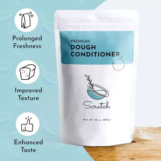 Scratch Premium Dough Conditioner - 10 oz All Grain Bread Improver For Making...