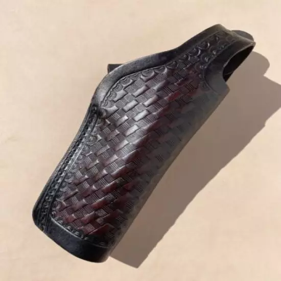 Right hand straight draw leather holster for colt 1911 5" and clones