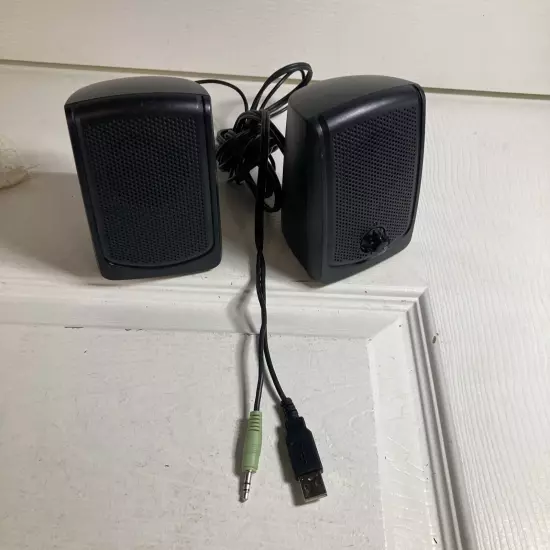 ASI Audio Technologies EMCPU1-1G USB Stereo Computer 2-Piece Speakers Untested