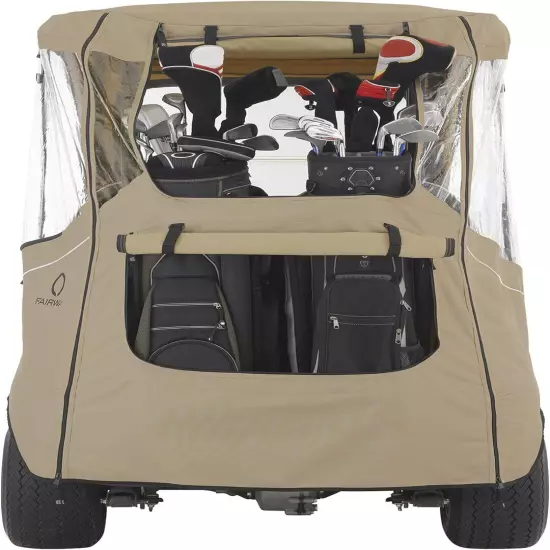 Classic Accessories Fairway Golf Cart FadeSafe Enclosure Short Roof, Khaki