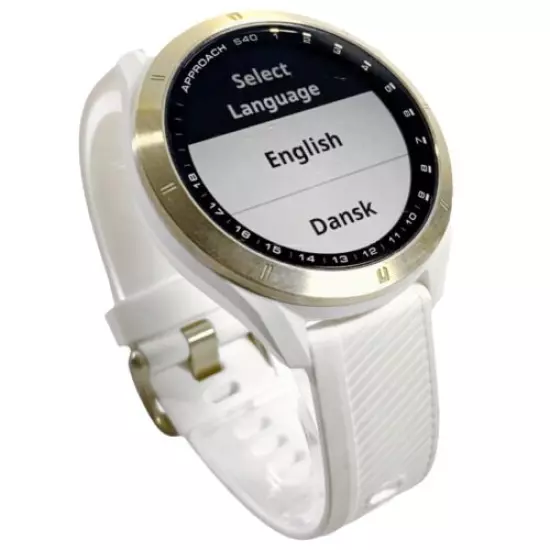 Garmin Approach S40 GPS Golf Watch White/Gold With Wristband (No Charger) D20