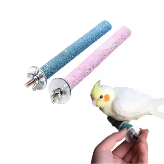 2pc Parrot Frosted Pole 10cm Parrot Cage Wood Grinding Stand Stick Bird Toy