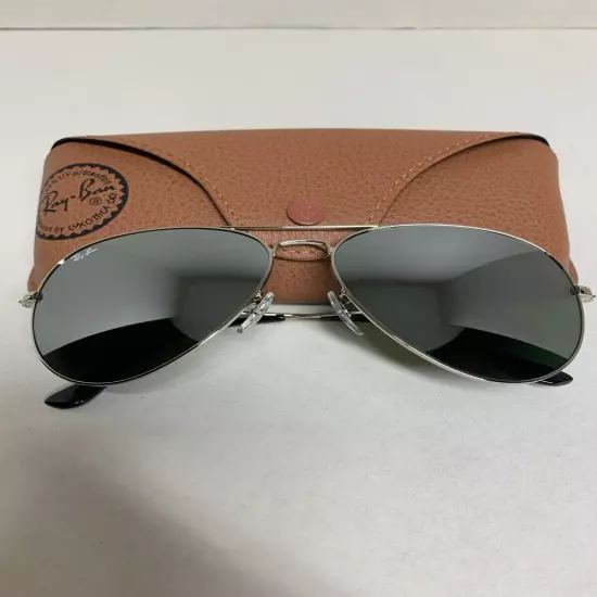 Ray-Ban Aviator Sunglasses RB3025 58m Silver Frame & Silver Mirror Lenses W3277