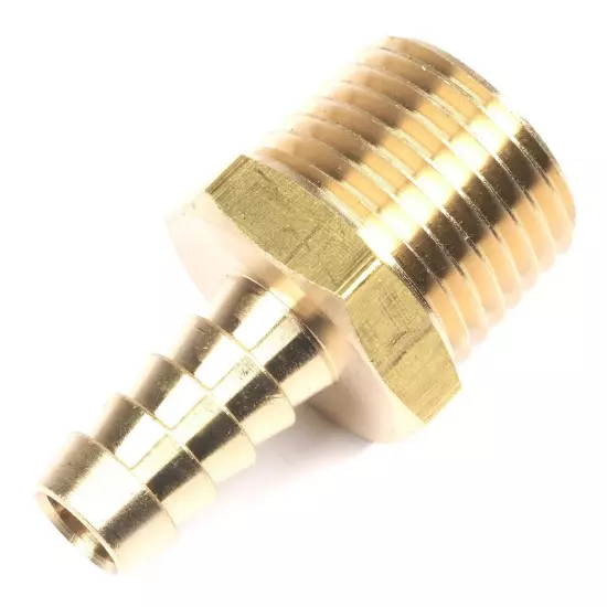 Brass 1/2" NPT To 3/8" Barb Hose Straight Fitting Valve Water Adapter Converter