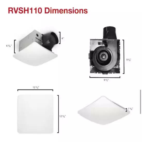 New ReVent Bath Exhaust Fan w/ Humidity Sensing RVSH110