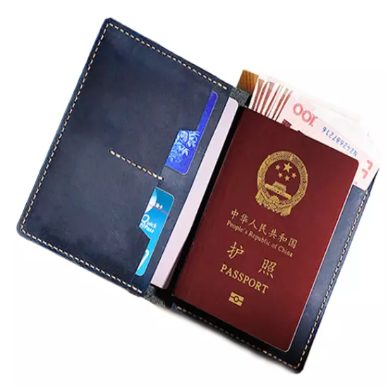 personalize passport bag ID card wallet purse Ticket pocket Bifold Leather MY1