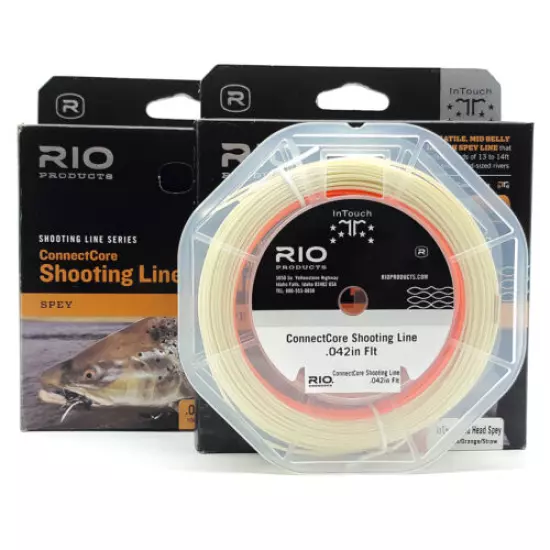 Rio Connect Core Shooting Line 100ft Straw/Hot Orange Spey Fly Line