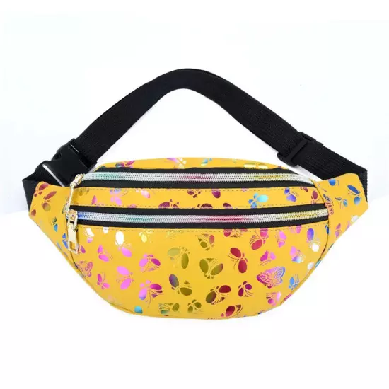 Butterfly Printed Waist Bag Women Fanny Pack Colorful Girls Bum Bag Travel Kids