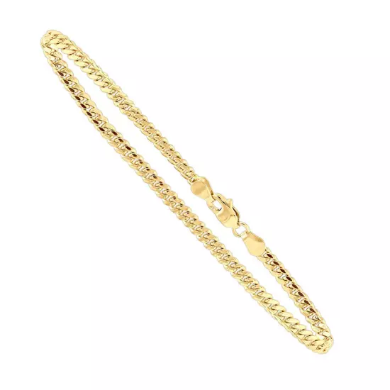 18K Solid Gold Cuban Link Chain Necklace Men Women 2.5mm 30"