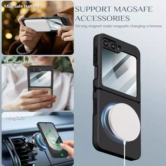 for Galaxy Z Flip 6 Case, Samsung Flip 6 Case [Compatible with Magsafe] [Hinge P