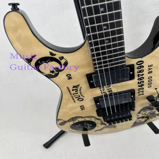 Solid New Natural ST Custom Ouija Electric Guitar Black Hardware Fast Ship