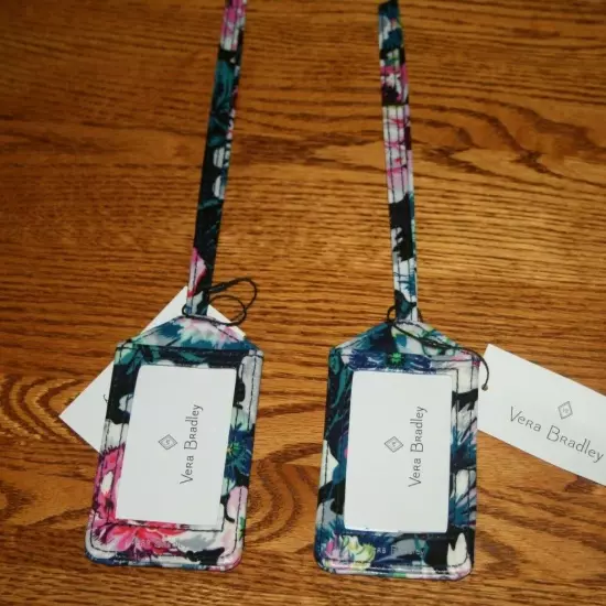 Vera Bradley LUGGAGE TAG ICONIC laminated travel suitcase ID case RETIRED NEW