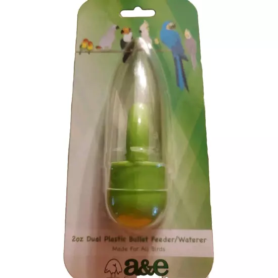 A&E Dual Plastic Bullet Bird Feeder/Waterer 2oz Bird Cage