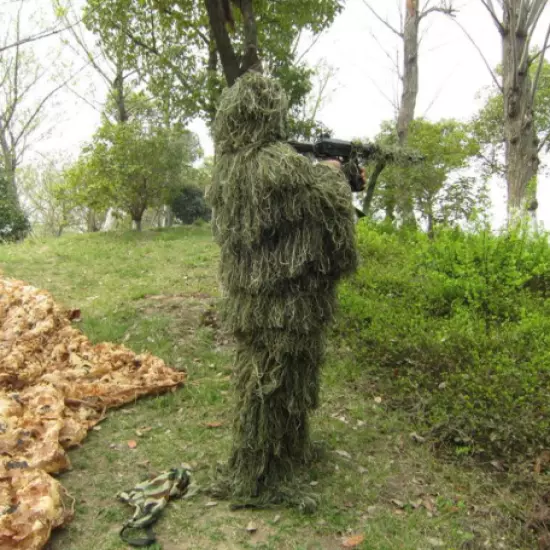 Camouflage Suits Woodland Clothes Adjustable Size Ghillie Suit Sniper Set