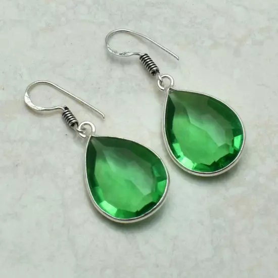 Peridot Handmade Drop Dangle Earrings Jewelry Wedding Gift 1.52" AE-55498