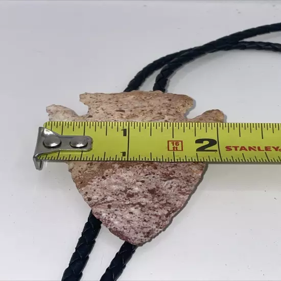 Authentic Arrowhead/Spear/Point Bolo Tie Native American 2.5 Inches/Leathe��