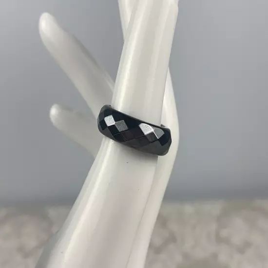 Men's Faceted Hematite Ring (Size 6)