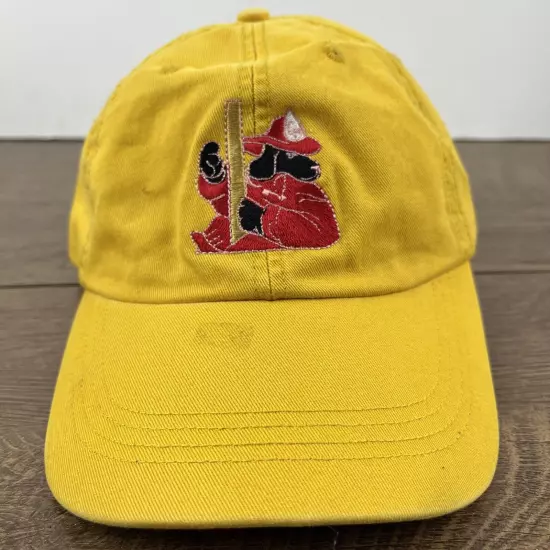 Firedog Hat Firedog Yellow Hat Adjustable Adult Size Hat Yellow Cap