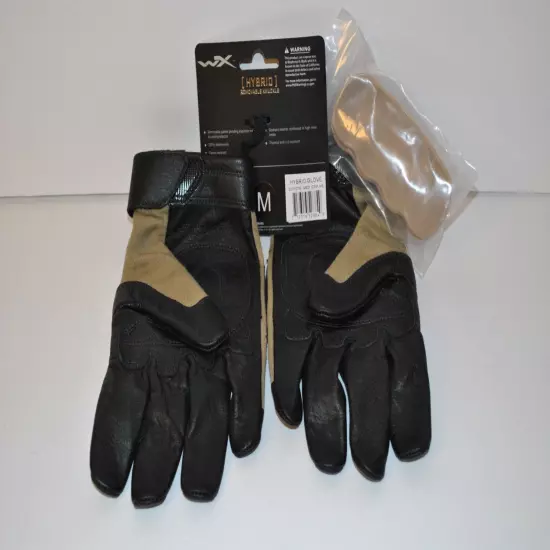 Wiley X Hybrid Hard Removable Knuckle Tan Gloves Coyote Sz M G241.ME NWT