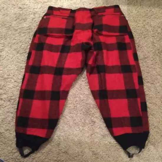 Vintage Heavy White Stag Westwools Plaid, Wool Hunting Pants Men, Size 38