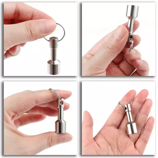 1Piece Strong Magnet Keyring Test Metal Keychain Split Ring Holder Pocket Tool