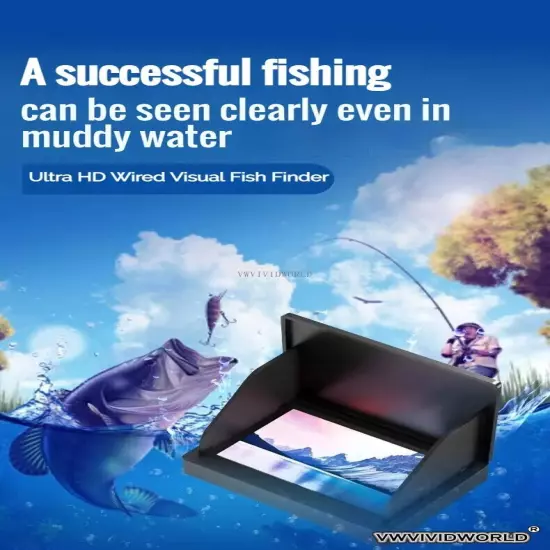 Night Vision Fish Finder LCD Waterproof Underwater,220° 1080P,Fishing Camera New