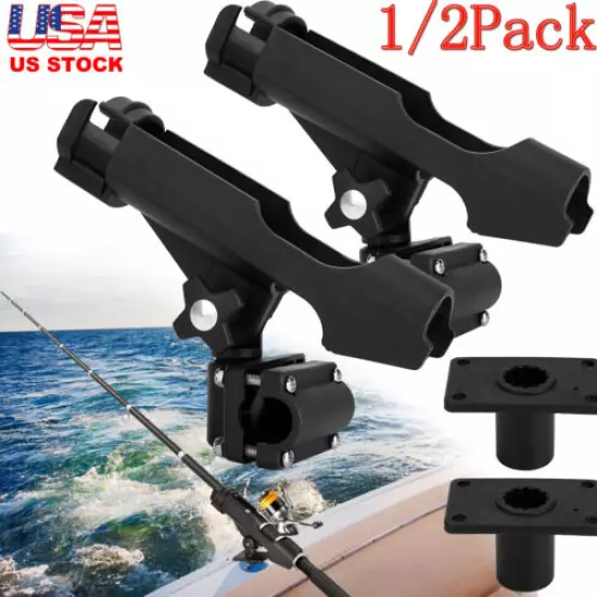 For Kayak Boat Fishing Pole Rod Holder Tackle Kit Adjustable Side Rail Mount