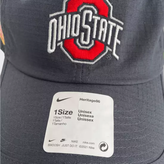 Ohio State Buckeyes Nike Veterans Day Heritage86 Performance Adjustable Hat NWT