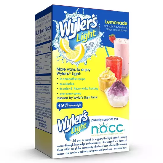 Wyler's Light Singles To Go Powder Packets, Water Drink Mix, Lemonade, 16... 