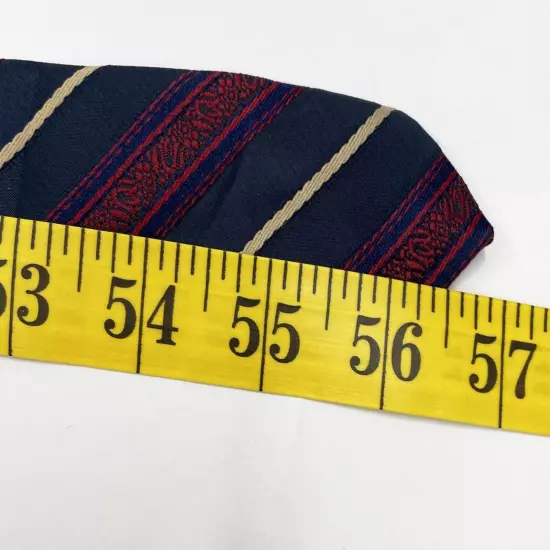 Geoffrey Beene Blue Red Striped Regimental Repp Silk Tie 3" x 57"