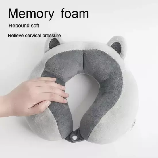 Portable U-Shaped Cute Travel Pillow for Car, Airplane, Neck Support