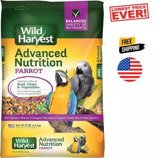 Wild Harvest Advanced Nutrition Parrot 8 Pound Bag,White