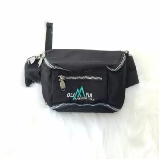 Olympia Adventure Team Canvas Zippered Multi-pocket Fanny Pack Waist Pack black