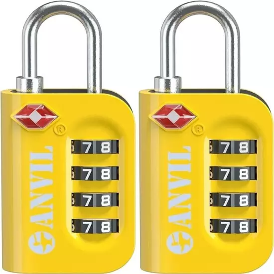 NEW ANVIL TSA Approved - 4 Digit Combination Padlocks - 2 pack