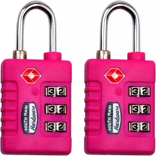 Tsa-Accepted Resettable Luggage Lock, Purple, 2-Pack