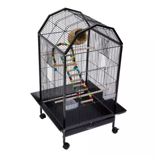 Bird Cage Large Pet cage Wheels Parrot Parakeet Canary Finch Conure with Stand