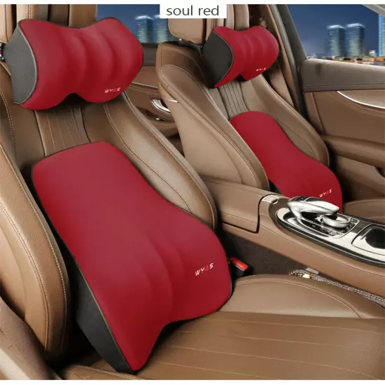 Car Pillow Memory Foam Car Lumbar Support Back Cushion Car Seat Neck Pillow