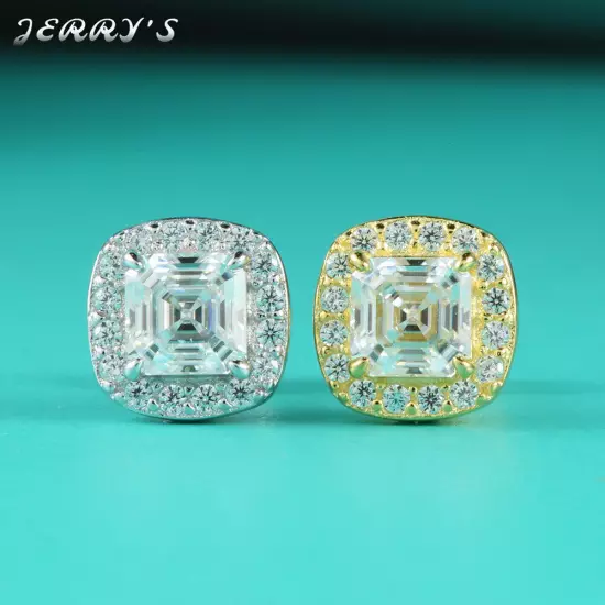 0.6CT Square Princess Cut Moissanite Stud Earrings Screw Back Hip Hop Jewelry