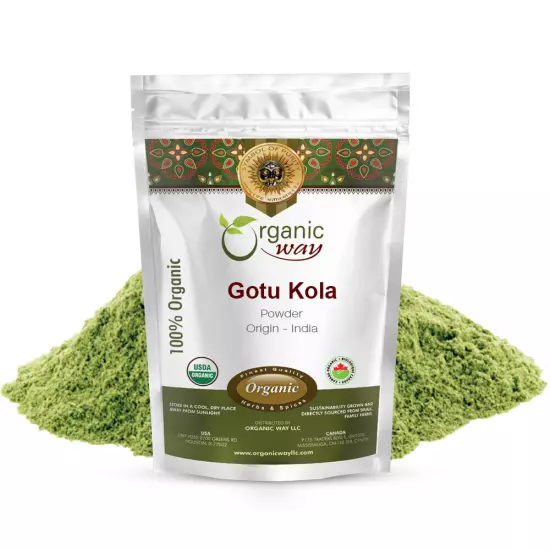 Organic Way Gotu Kola Powder - Organic, Kosher & USDA Certified