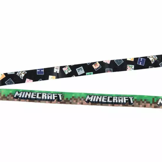 Minecraft Logo Creeper Lanyard Key ID Holder 