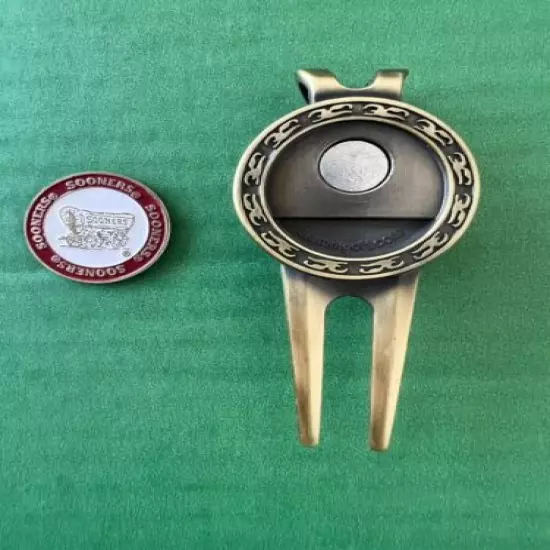 Divot Repair Tool Removable Magnetic Ball Marker-NEW University Of Oklahoma