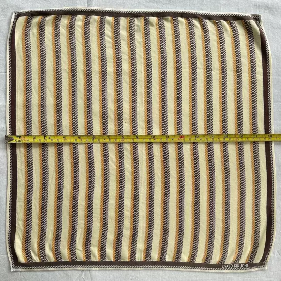 Set of 4 Handkerchief Vintage Cotton Striped & Ckeck Plaid Art Pocket Square 18"