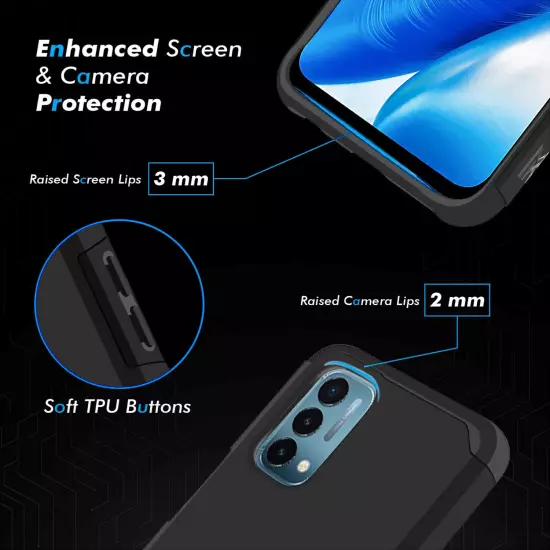 For OnePlus Nord N200 5G Phone Case Rubber Hard Hybrid Cover +Tempered Glass